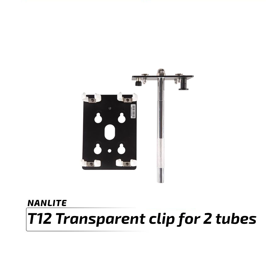 T12 transparent clip for 2 tube